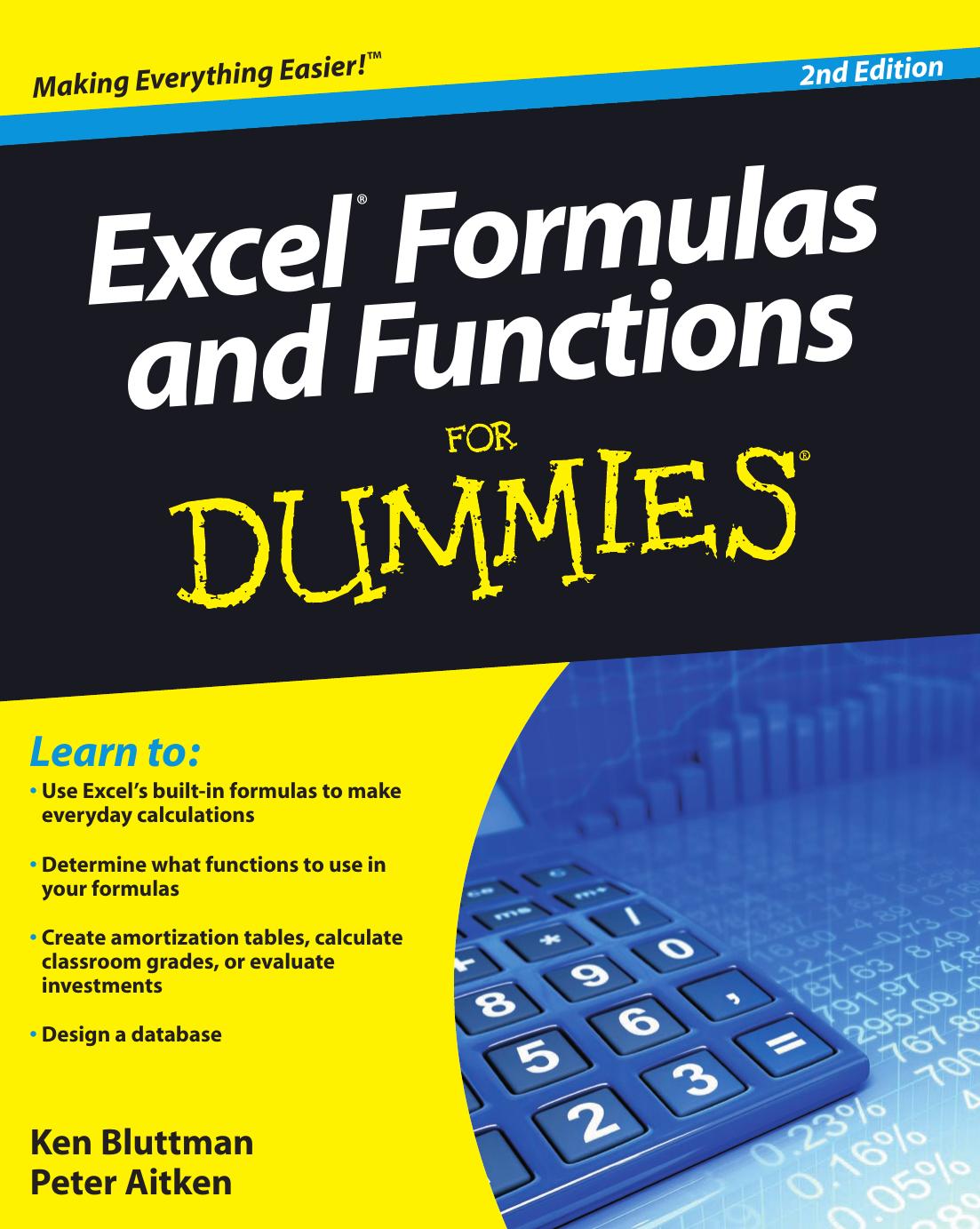 Excel Formulas and Functions for Dummies-Bluttman-Aitken by Unknown
