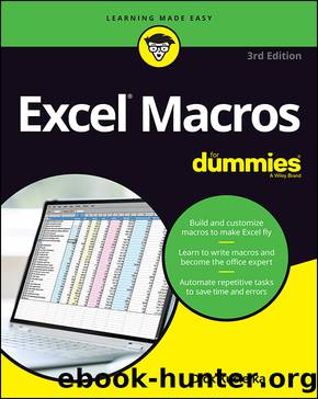 Excel Macros for Dummies by Kusleika Dick;