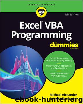 Excel VBA Programming For Dummies by Michael Alexander