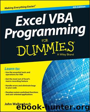 Excel VBA Programming For Dummies by Walkenbach John