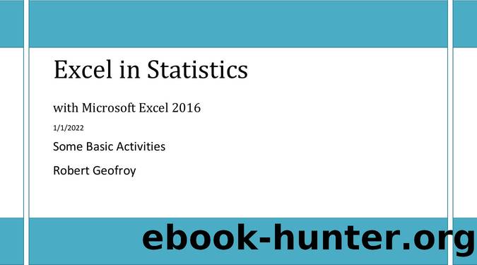 Excel in Statistics by Robert Geofroy