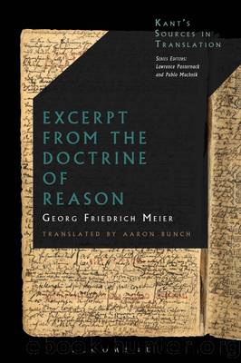 Excerpt From the Doctrine of Reason by Georg Friedrich Meier;