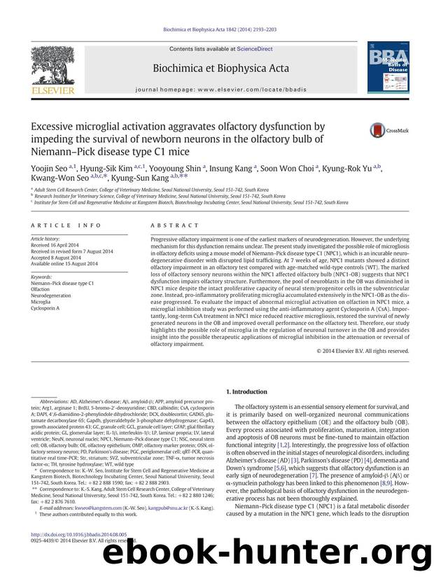 Excessive microglial activation aggravates olfactory dysfunction by impeding the survival of newborn neurons in the olfactory bulb of Niemann-Pick disease type C1 mice by unknow