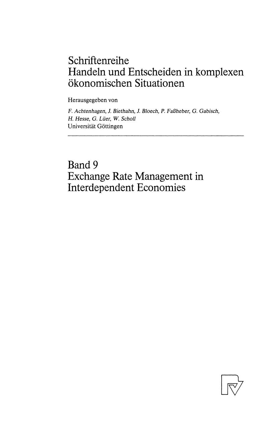 Exchange Rate Management in Interdependent Economies: From Williamsburg to Louvre by Dr. Silke Fabian (auth.)