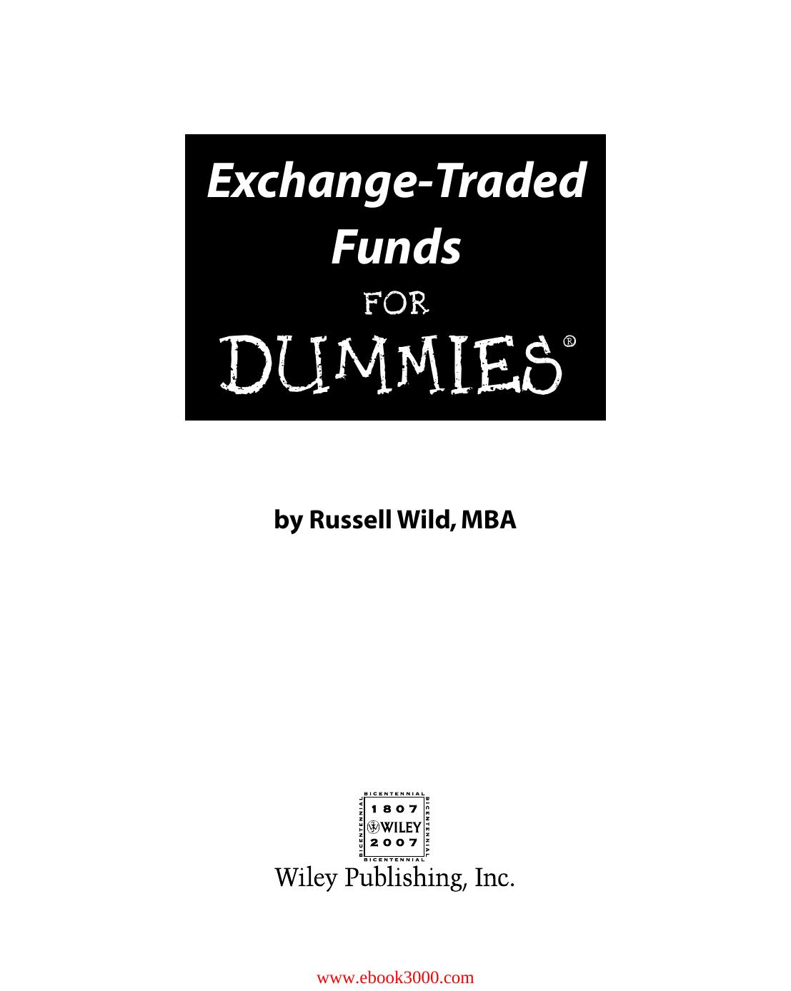 Exchange-Traded Funds For Dummies [repost] by Unknow