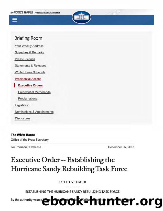 Executive Order -- Establishing the Hurricane Sandy Rebuilding Task Force | whitehouse.gov by jen