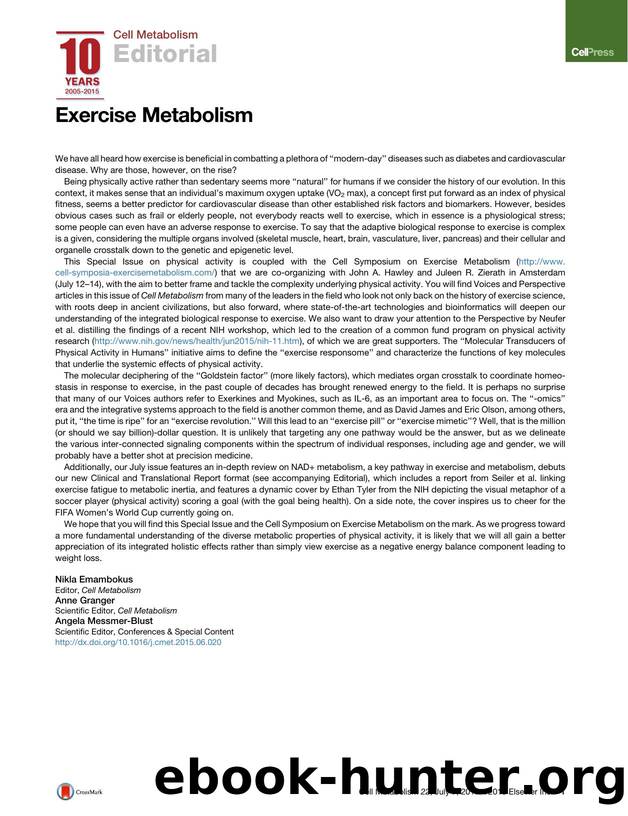 Exercise Metabolism by Nikla Emambokus & Anne Granger & Angela Messmer-Blust