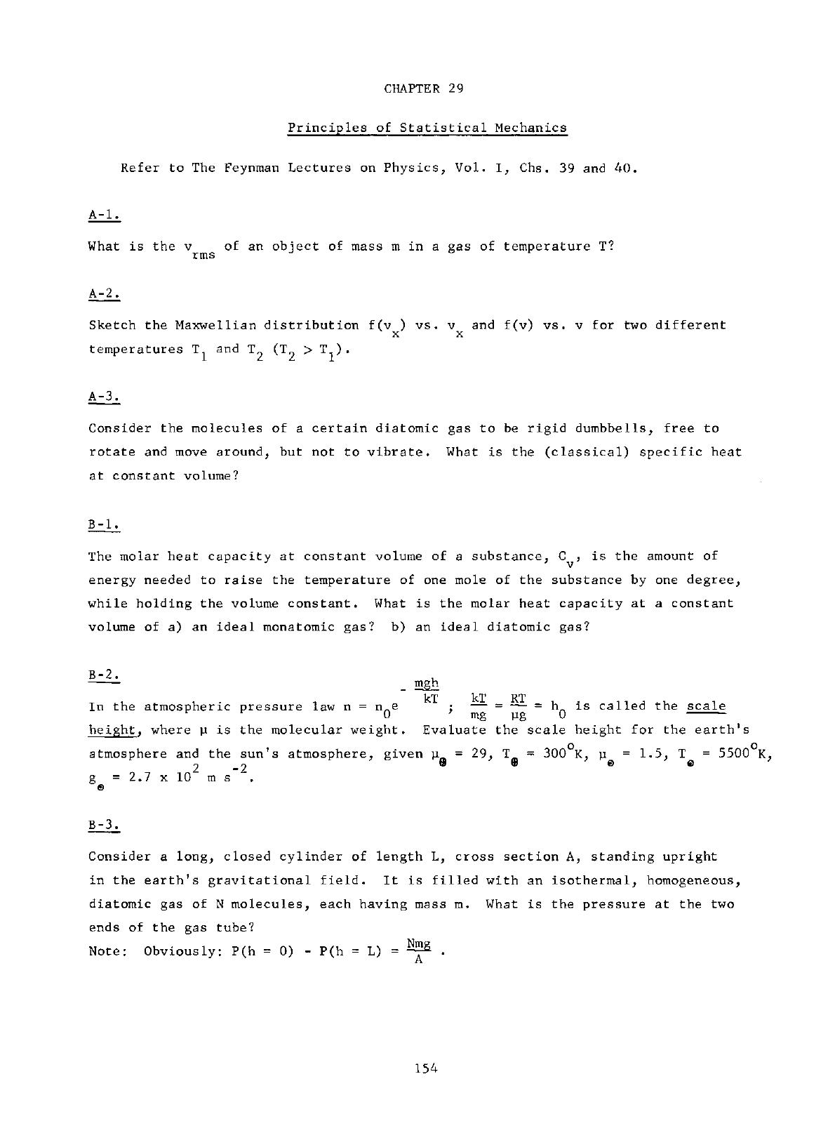 Exercises Ch 29 Principles of Statistical Mechanics by Unknown