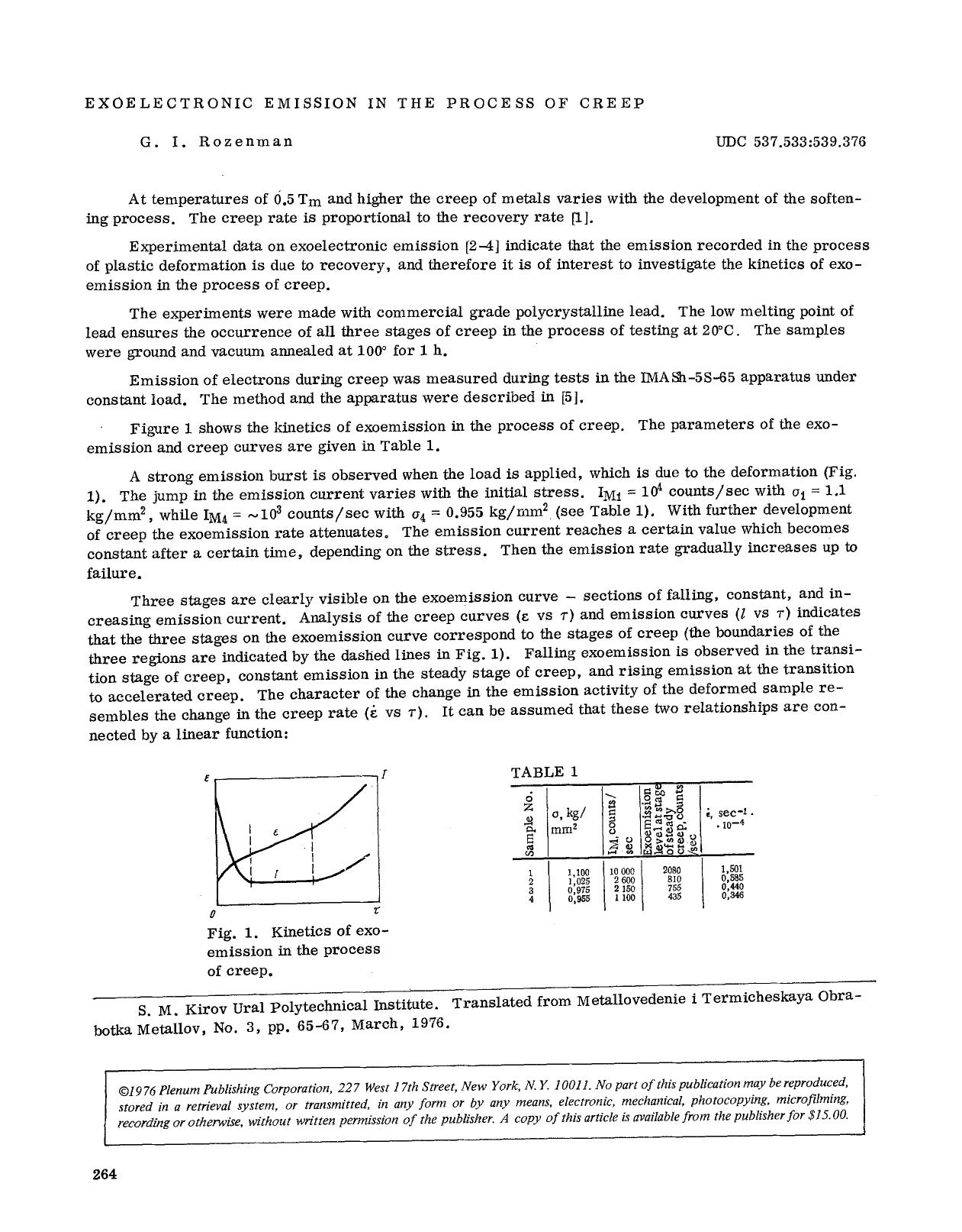 Exoelectronic emission in the process of creep by Unknown