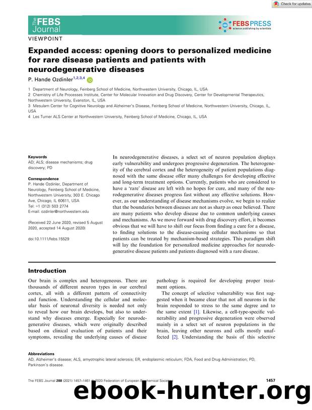 Expanded access: opening doors to personalized medicine for rare disease patients and patients with neurodegenerative diseases by Unknown