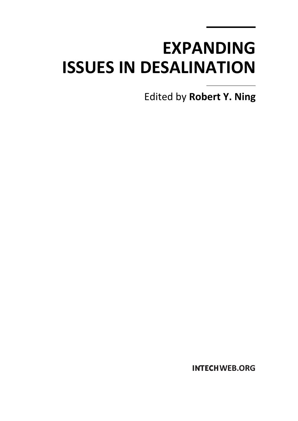 Expanding Issues in Desalination by R. Ning
