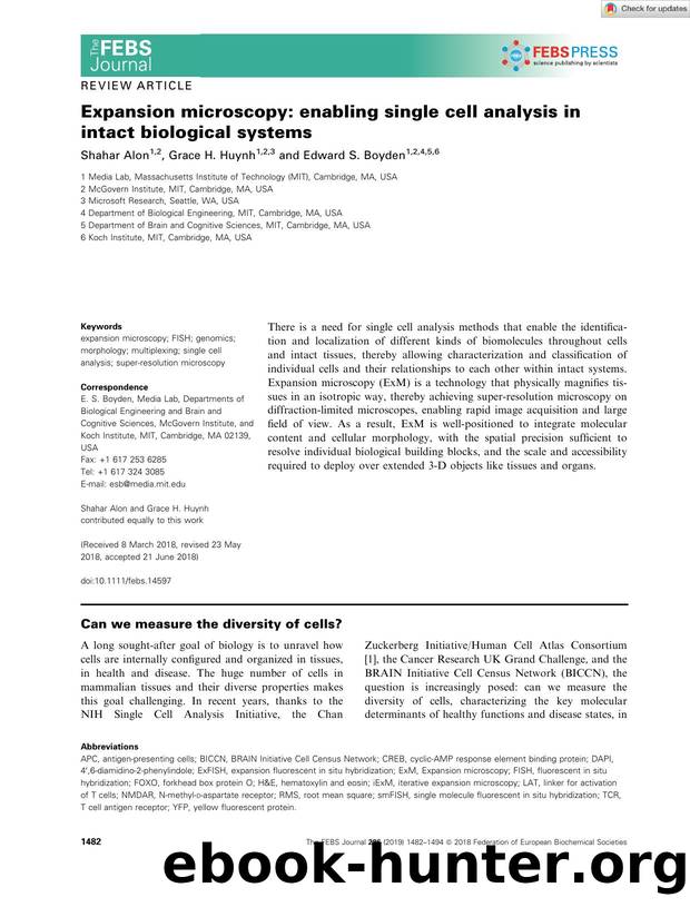 Expansion microscopy: enabling single cell analysis in intact biological systems by Unknown
