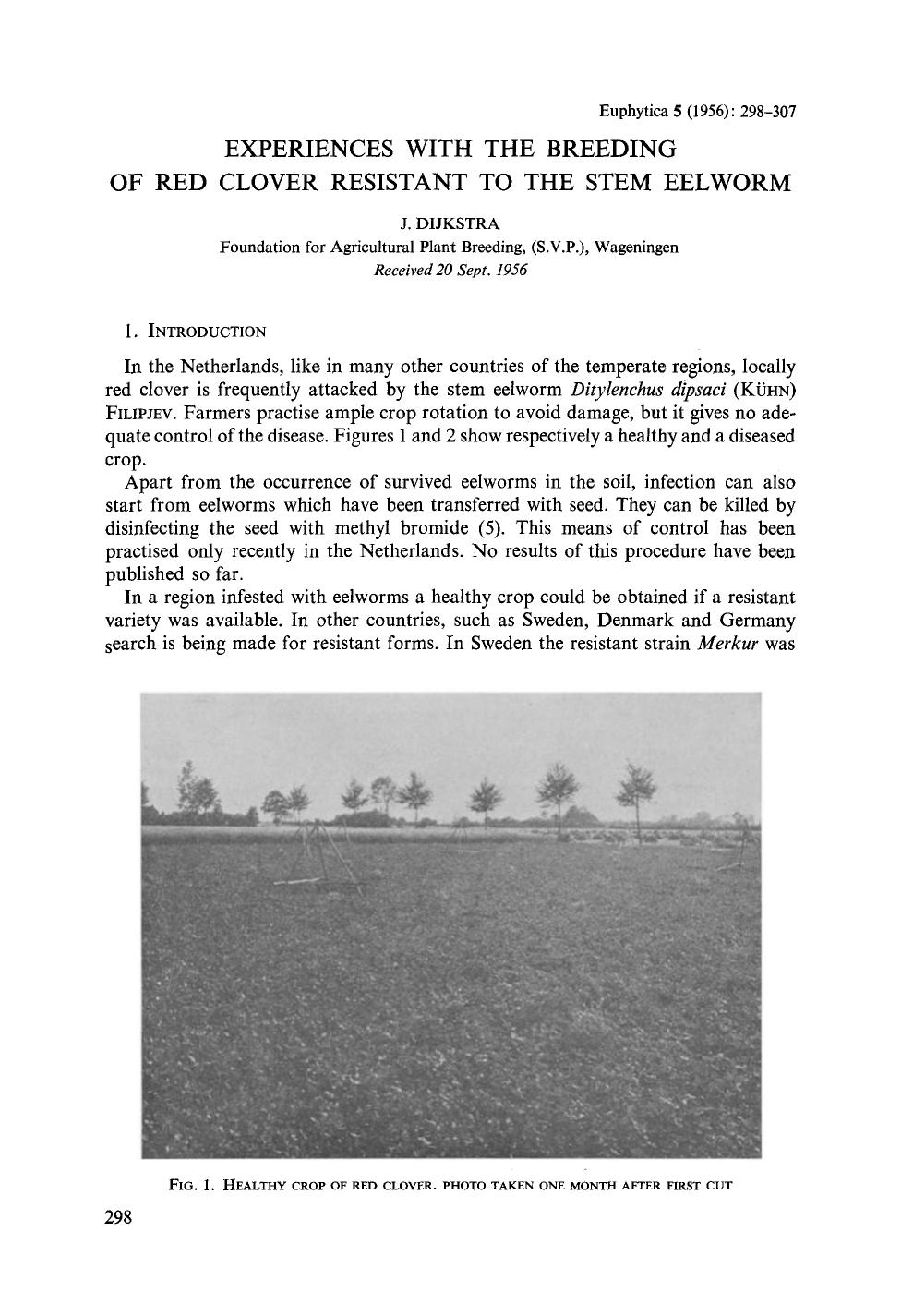 Experiences with the breeding of red clover resistant to the stem eelworm by Unknown