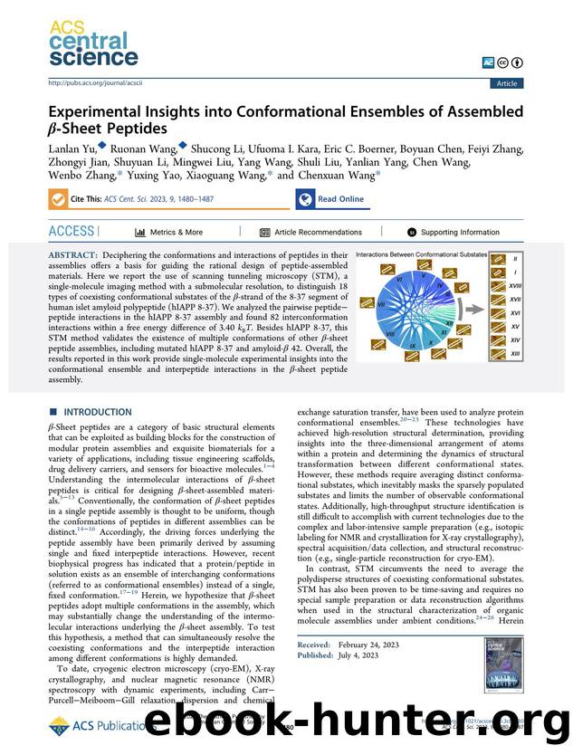 Experimental Insights into Conformational Ensembles of Assembled Î²âSheet Peptides by unknow