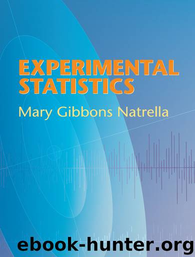Experimental Statistics by Mary Gibbons Natrella