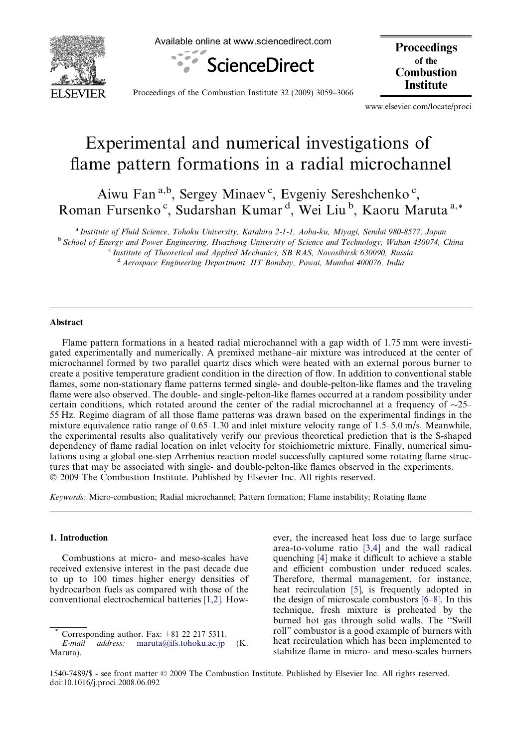 Experimental and numerical investigations of flame pattern formations in a radial microchannel by unknow