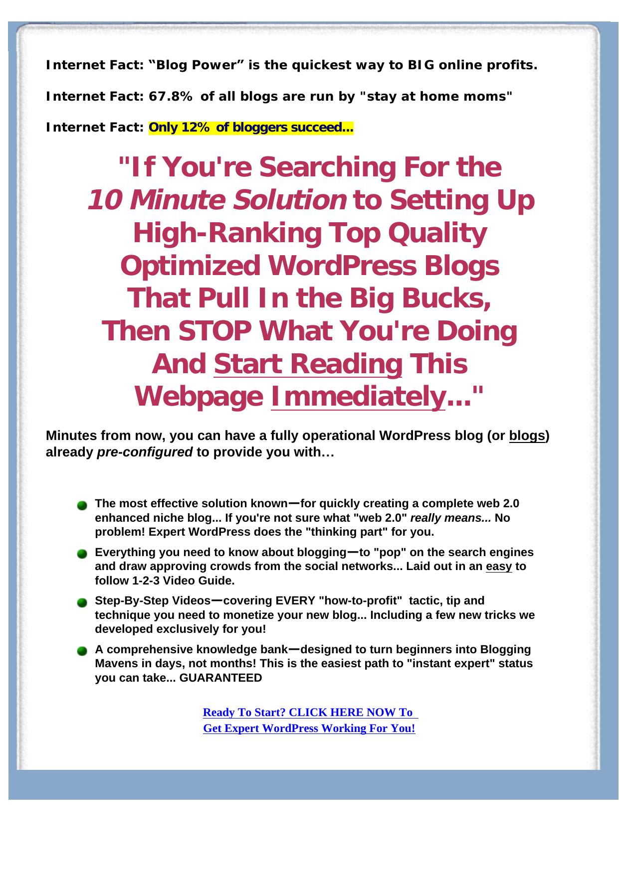 Expert WordPress Blog System. by Best of Kuszter's Collection