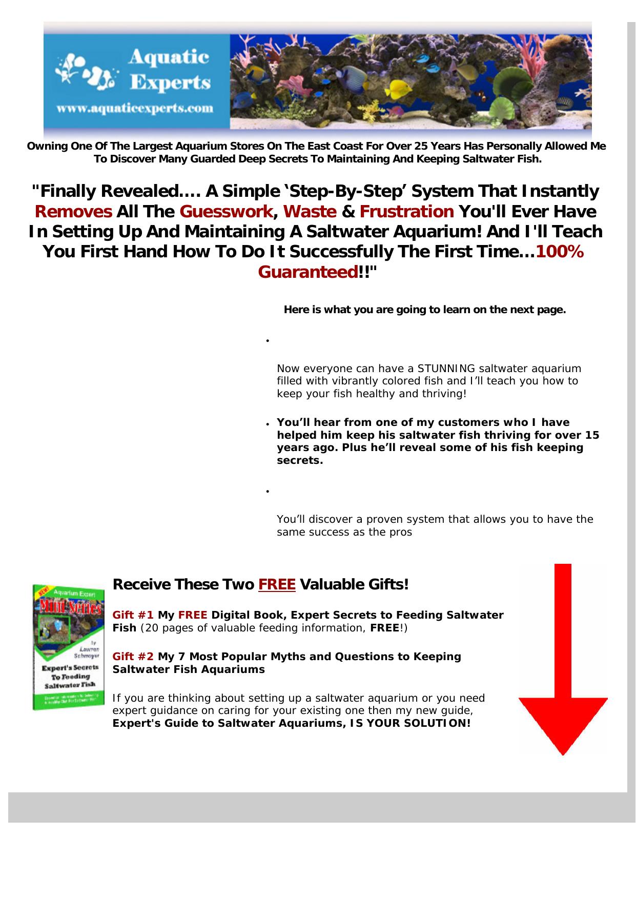 Experts Guide To Saltwater Aquariums Plus 3 Bonus Reports. by Best of Kuszter's Collection