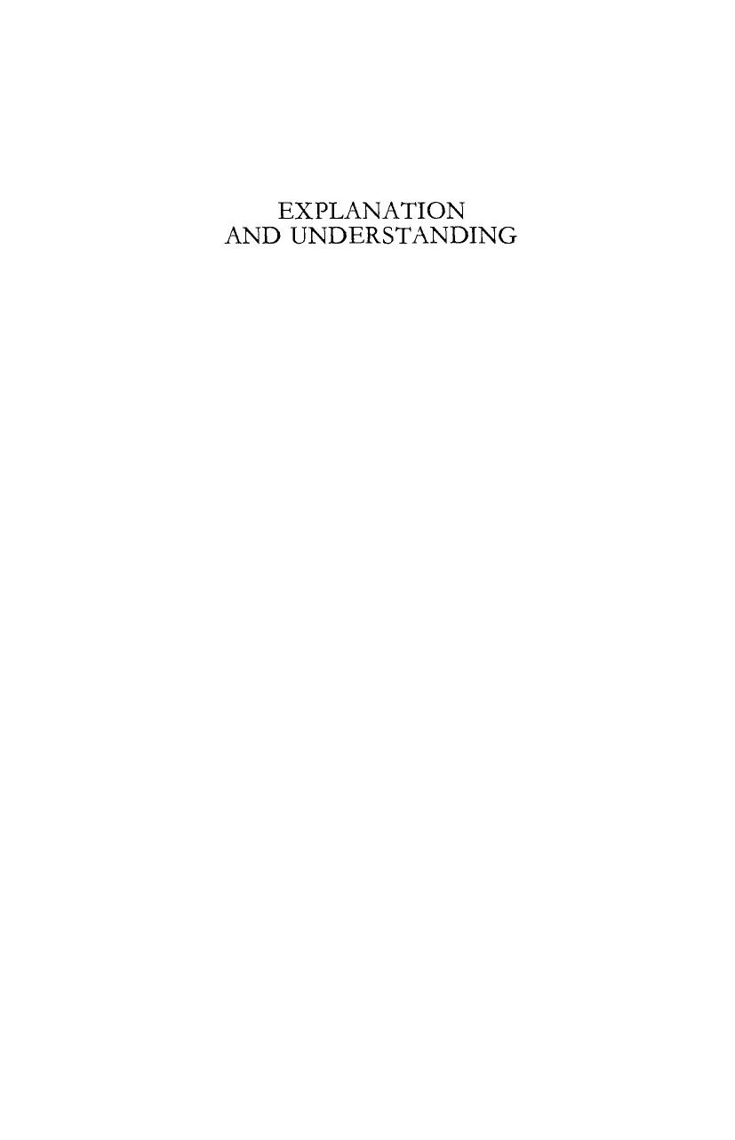 Explanation and Understanding by Georg Henrik von Wright