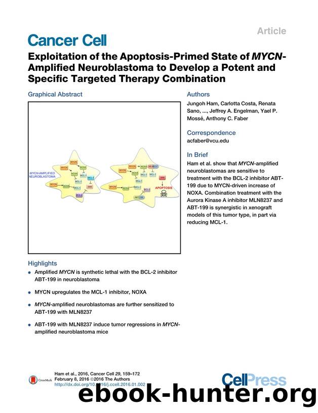 Exploitation of the Apoptosis-Primed State of MYCN-Amplified Neuroblastoma to Develop a Potent and Specific Targeted Therapy Combination by unknow