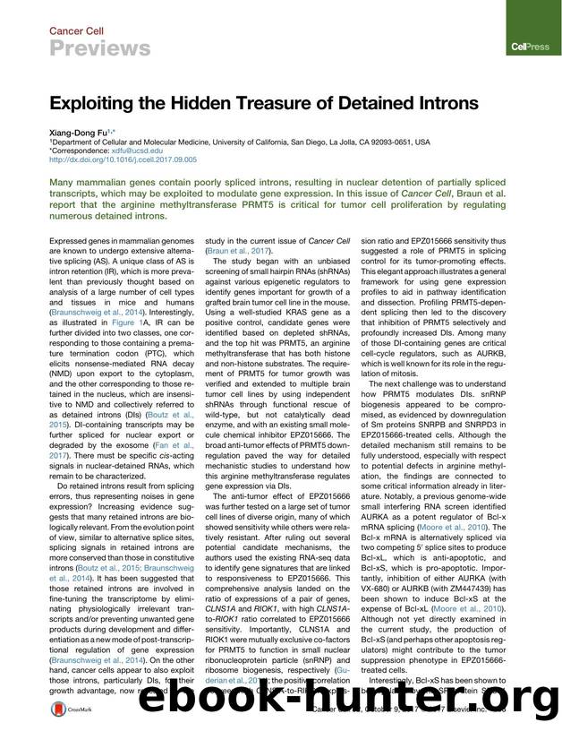 Exploiting the Hidden Treasure of Detained Introns by Xiang-Dong Fu