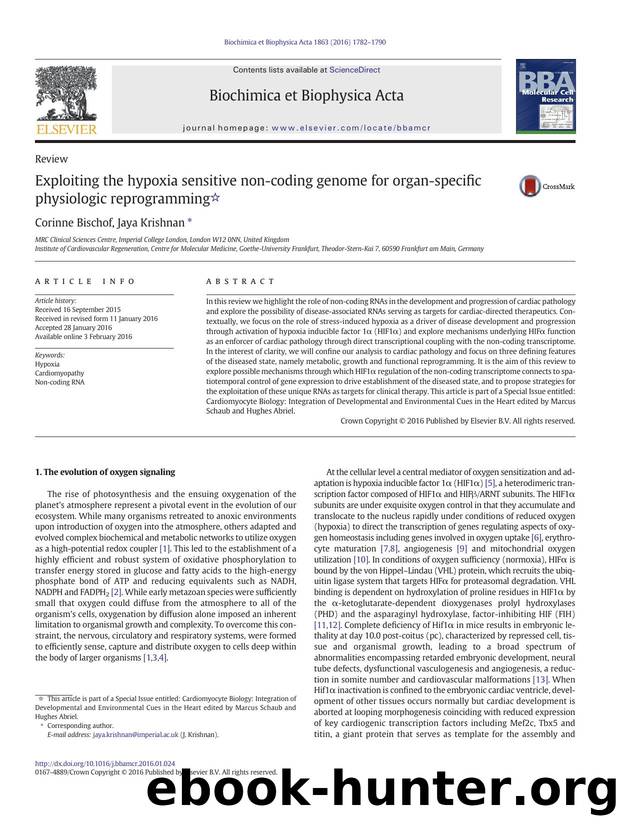 Exploiting the hypoxia sensitive non-coding genome for organ-specific physiologic reprogramming by Corinne Bischof & Jaya Krishnan