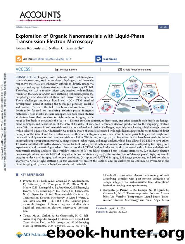 Exploration of Organic Nanomaterials with Liquid-Phase Transmission Electron Microscopy by Joanna Korpanty & Nathan C. Gianneschi