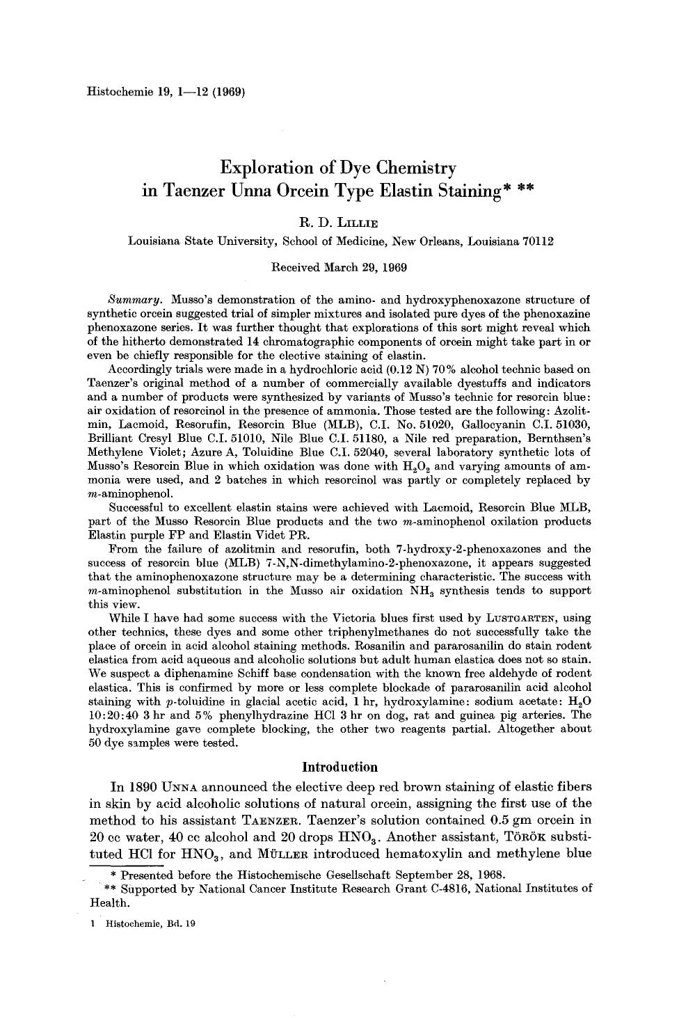 Exploration of dye chemistry in Taenzer Unna Orcein type elastin staining by Unknown