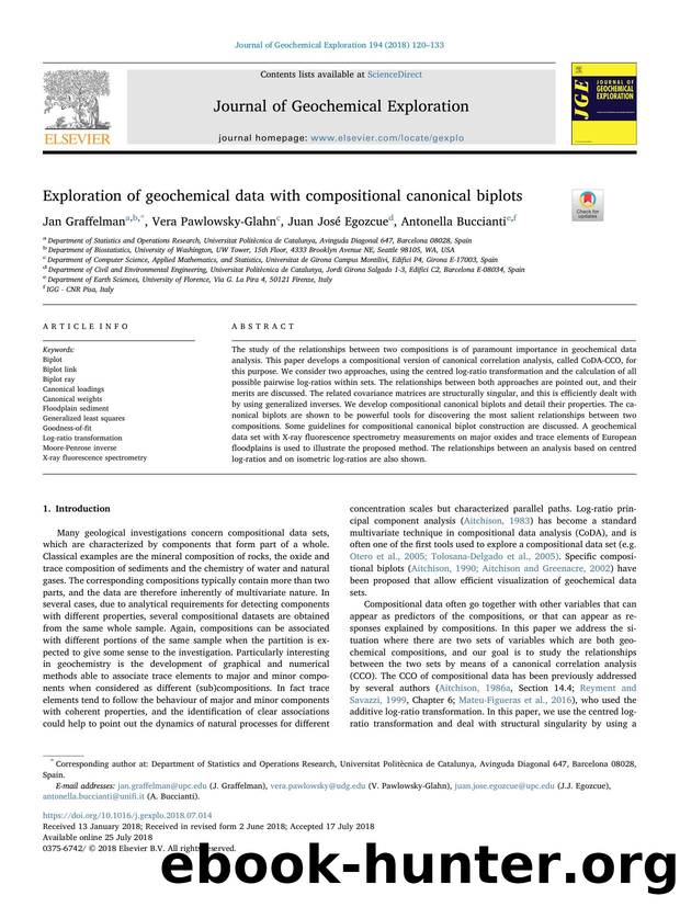 Exploration of geochemical data with compositional canonical biplots by Jan Graffelman & Vera Pawlowsky-Glahn & Juan José Egozcue & Antonella Buccianti
