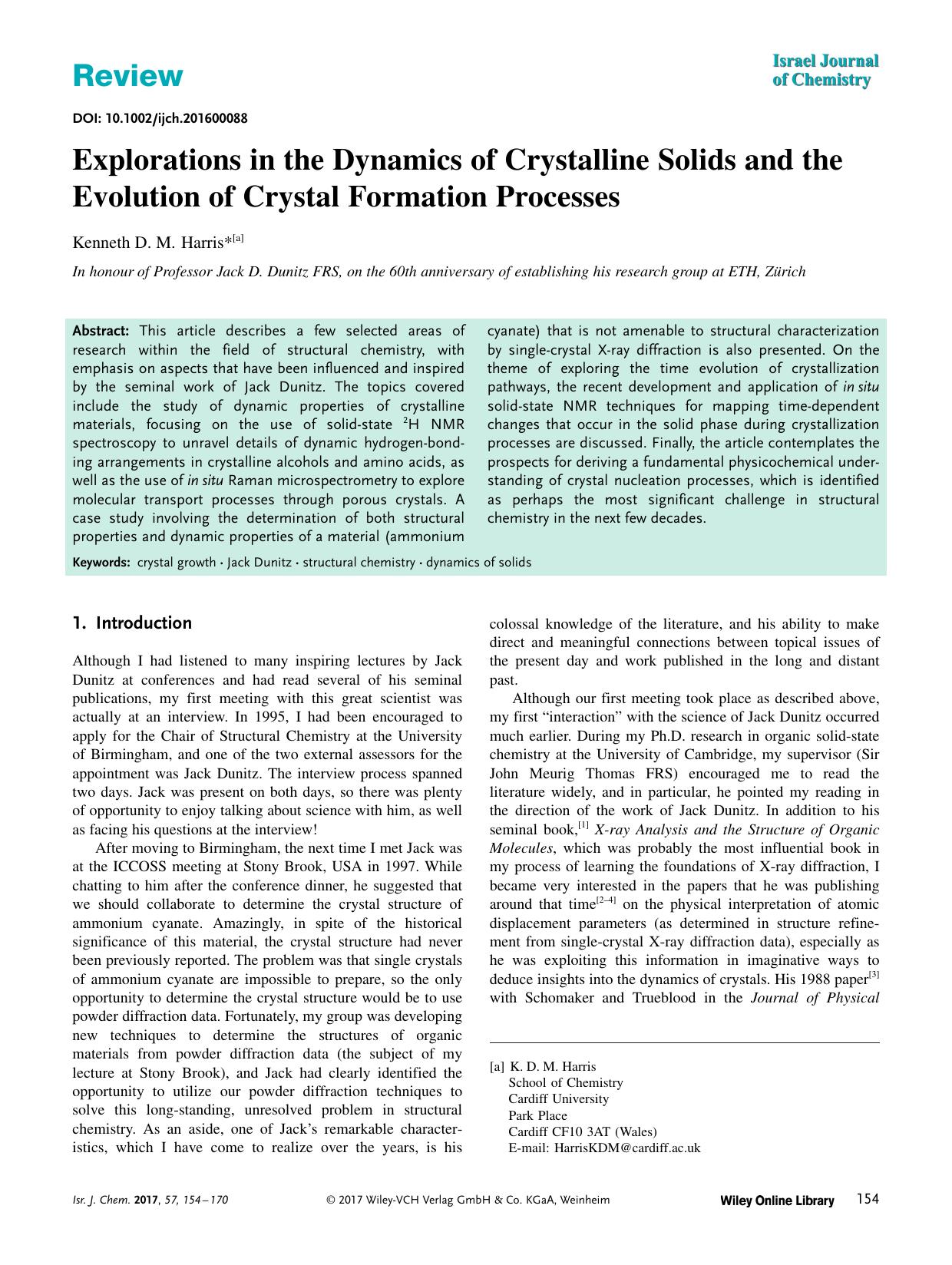 Explorations in the Dynamics of Crystalline Solids and the Evolution of Crystal Formation Processes by Unknown