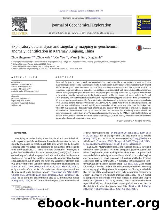 Exploratory data analysis and singularity mapping in geochemical anomaly identification in Karamay, Xinjiang, China by Zhou Shuguang & Zhou Kefa & Cui Yao & Wang Jinlin & Ding Jianli