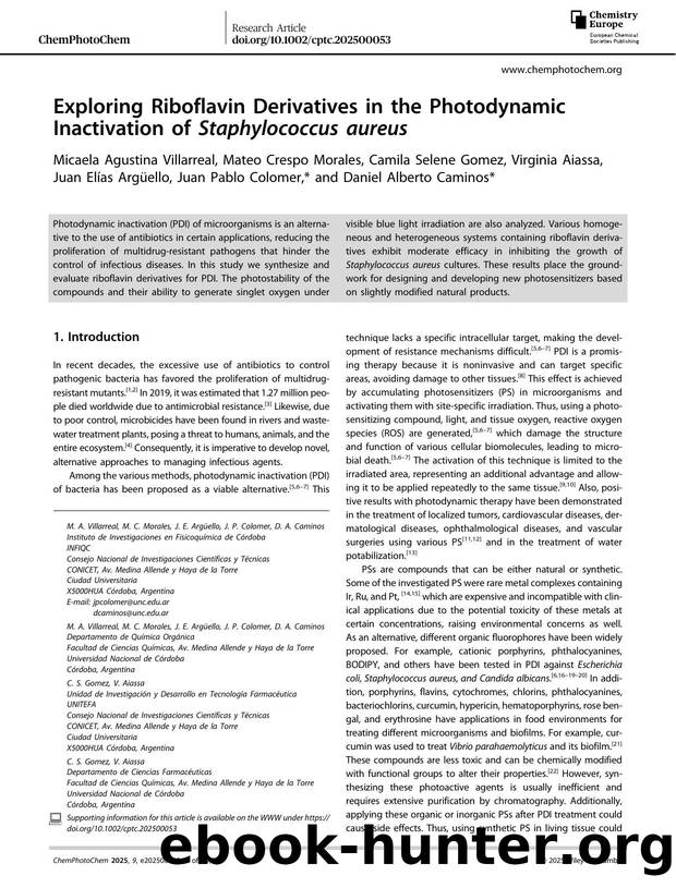Exploring Riboflavin Derivatives in the Photodynamic Inactivation of Staphylococcus aureus by unknow