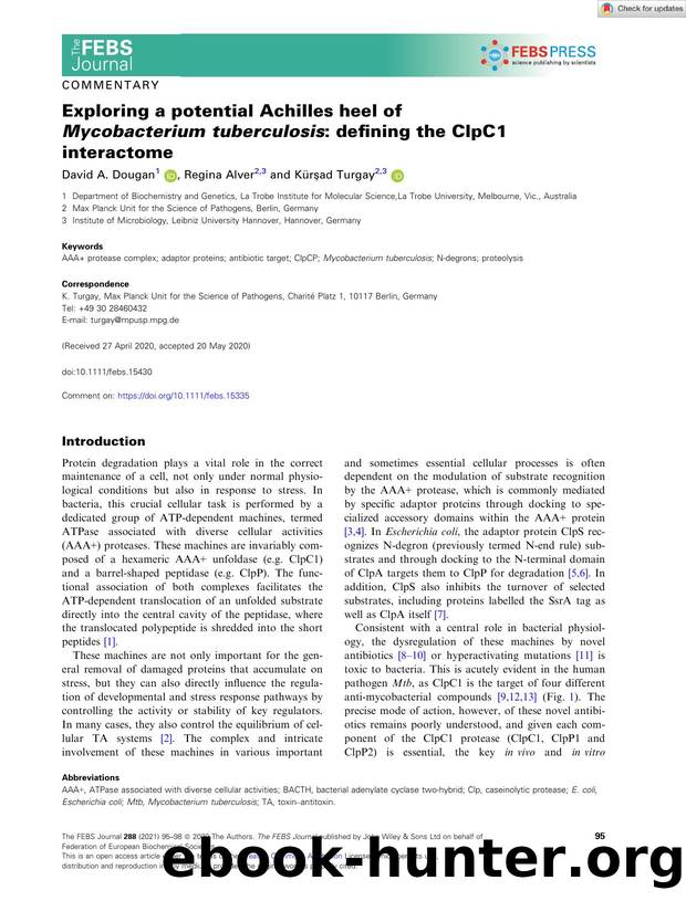 Exploring a potential Achilles heel of MycobacteriumÂ tuberculosis: defining the ClpC1 interactome by Unknown