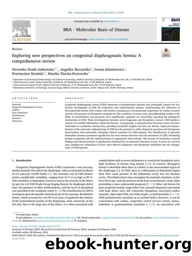 Exploring new perspectives on congenital diaphragmatic hernia: A comprehensive review by unknow