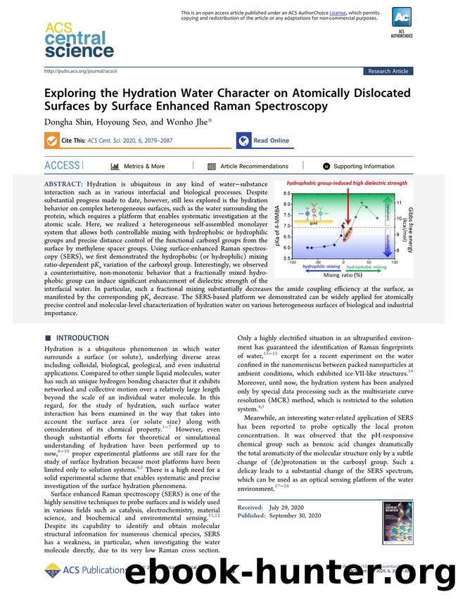 Exploring the Hydration Water Character on Atomically Dislocated Surfaces by Surface Enhanced Raman Spectroscopy by Dongha Shin (ORCID: 0000-0003-3939-6797) & Hoyoung Seo & Wonho Jhe (ORCID: 0000-0002-4716-5449)