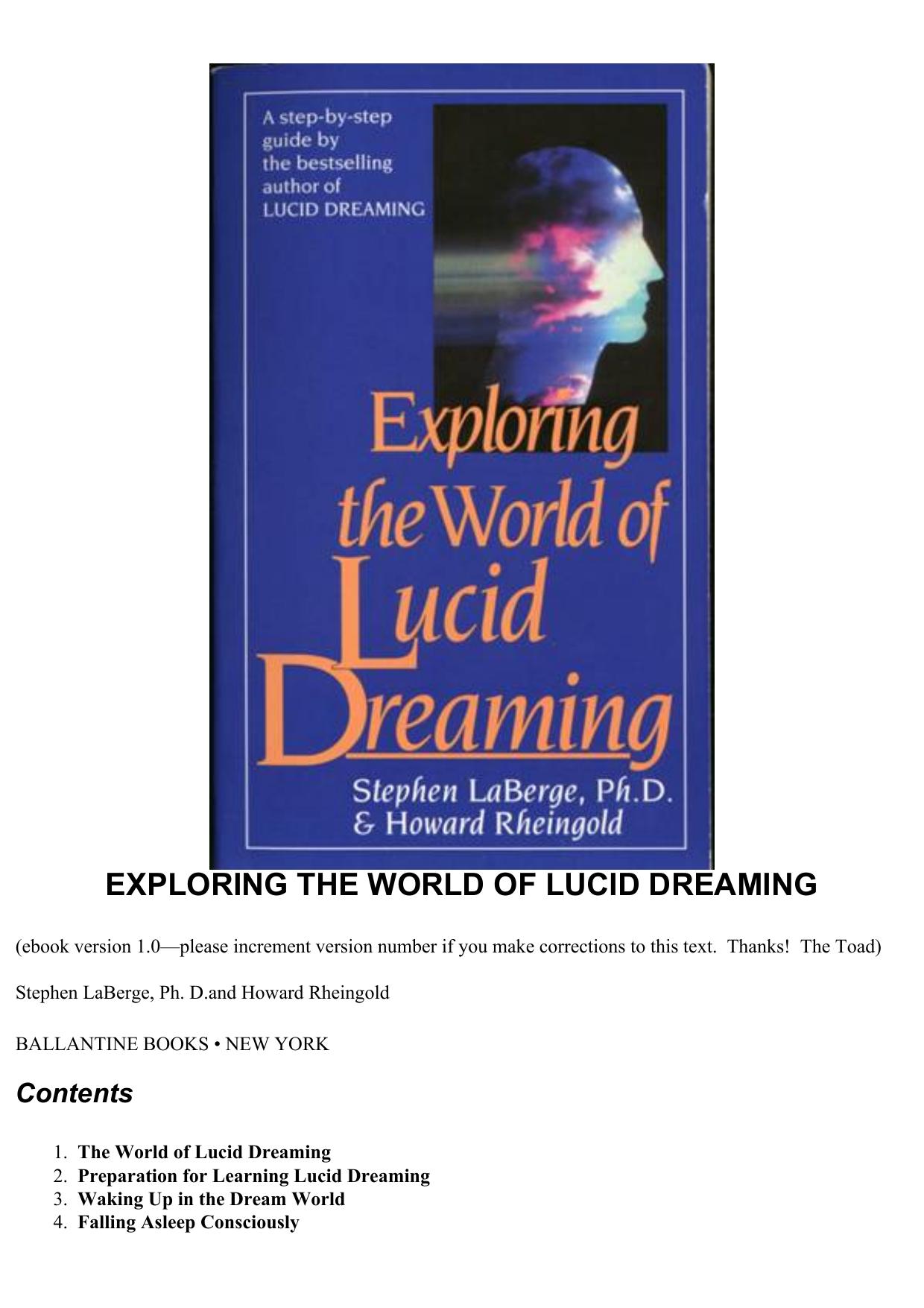Exploring the World of Lucid Dreaming by Nikolaos Stergiannis Ph.D. (Mechanical Engineering)