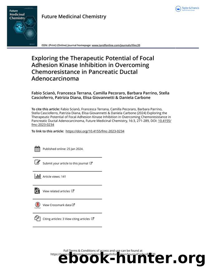 Exploring the therapeutic potential of focal adhesion kinase inhibition in overcoming chemoresistance in pancreatic ductal adenocarcinoma by Unknown