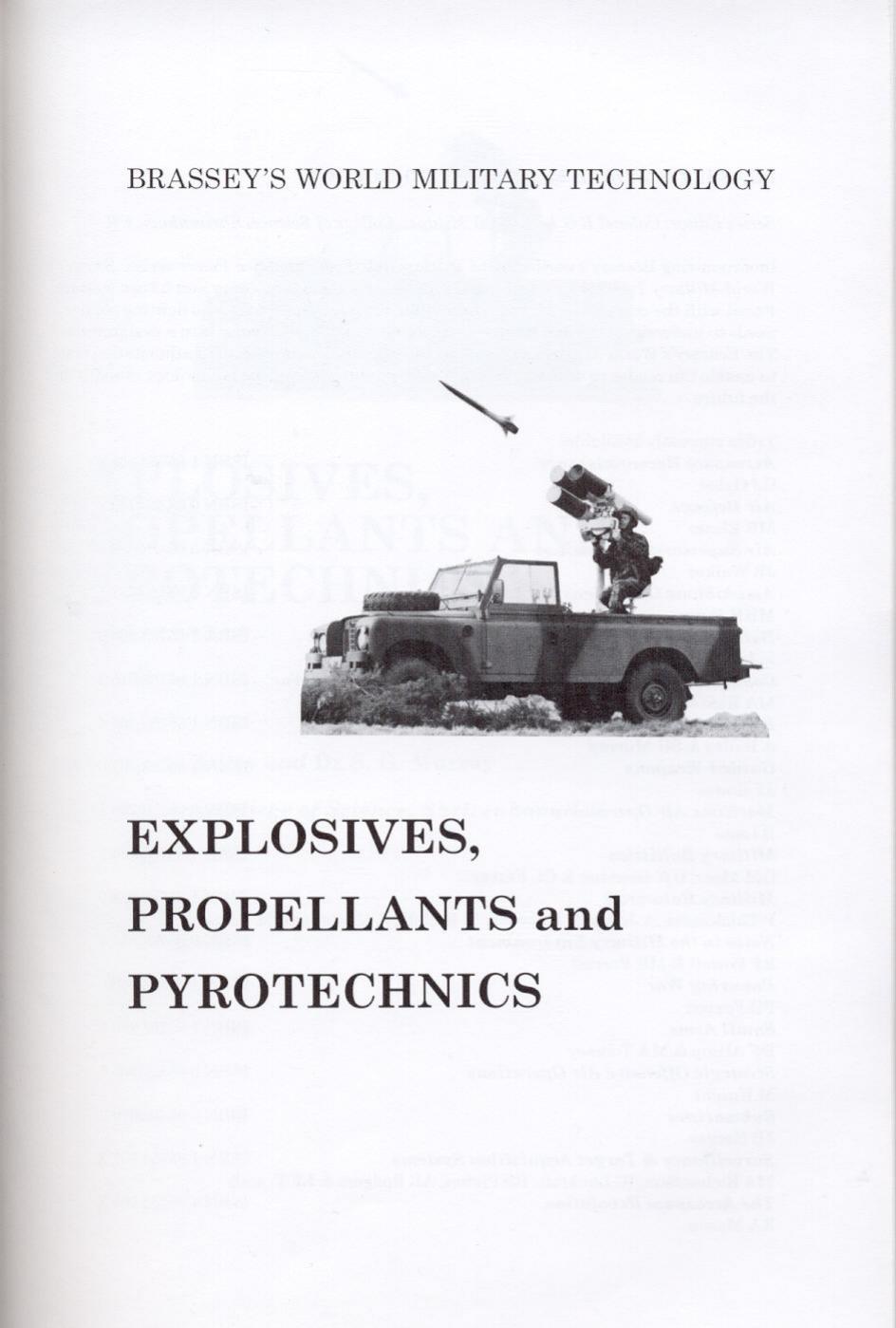 Explosives, Propellants and Pyrotechnics by Brassey's World Military Technology
