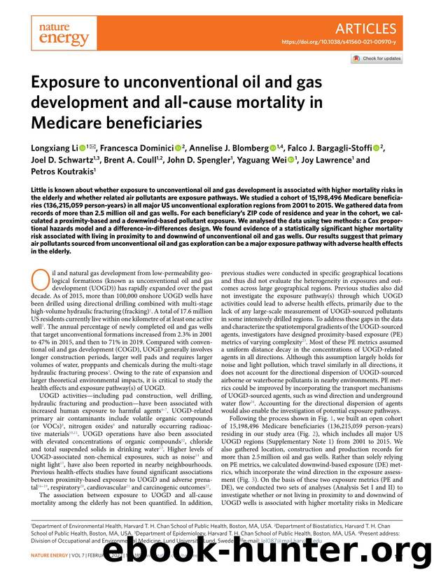 Exposure to unconventional oil and gas development and all-cause mortality in Medicare beneficiaries by unknow