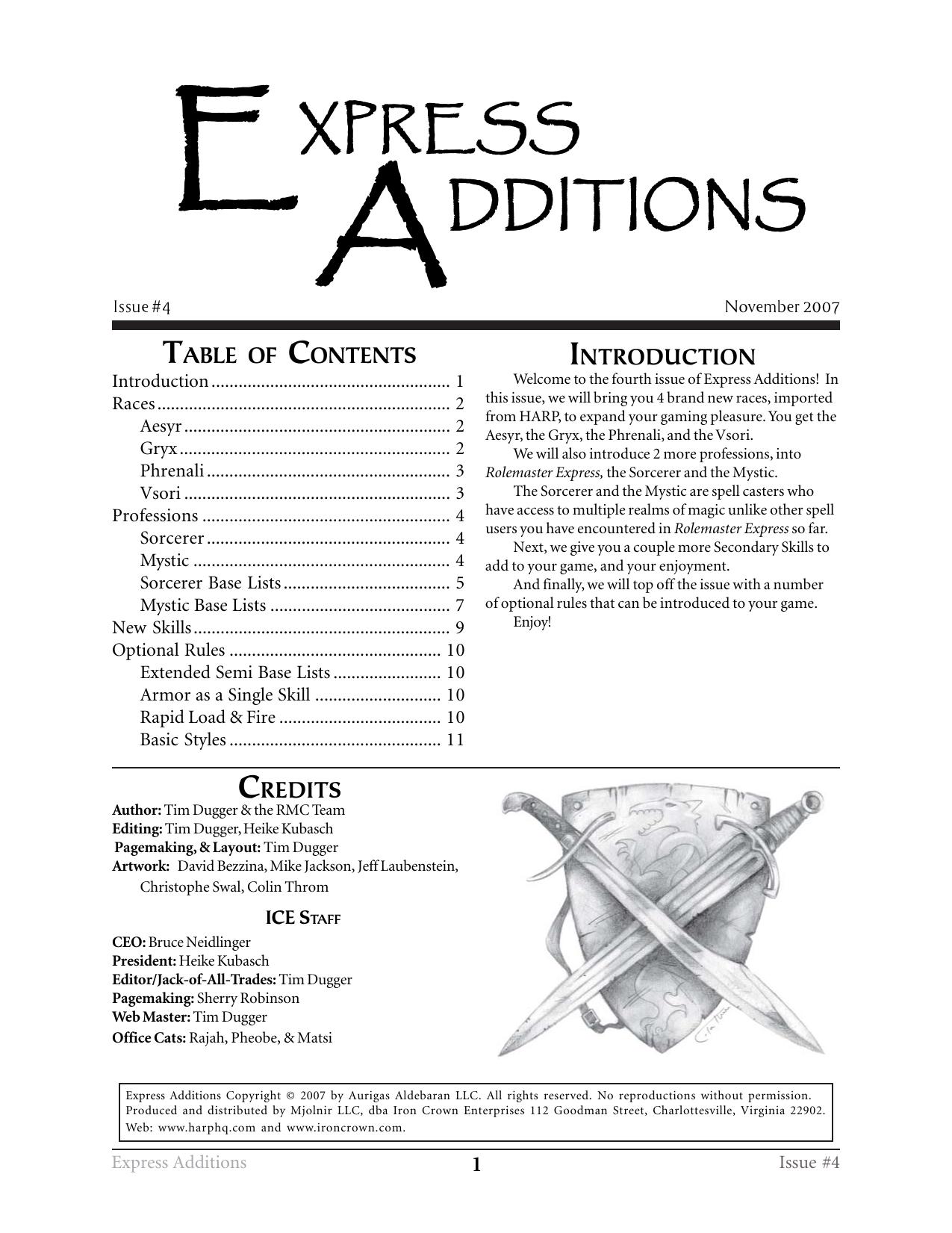 Express Additions Issue 4 by Iron Crown Enterprises