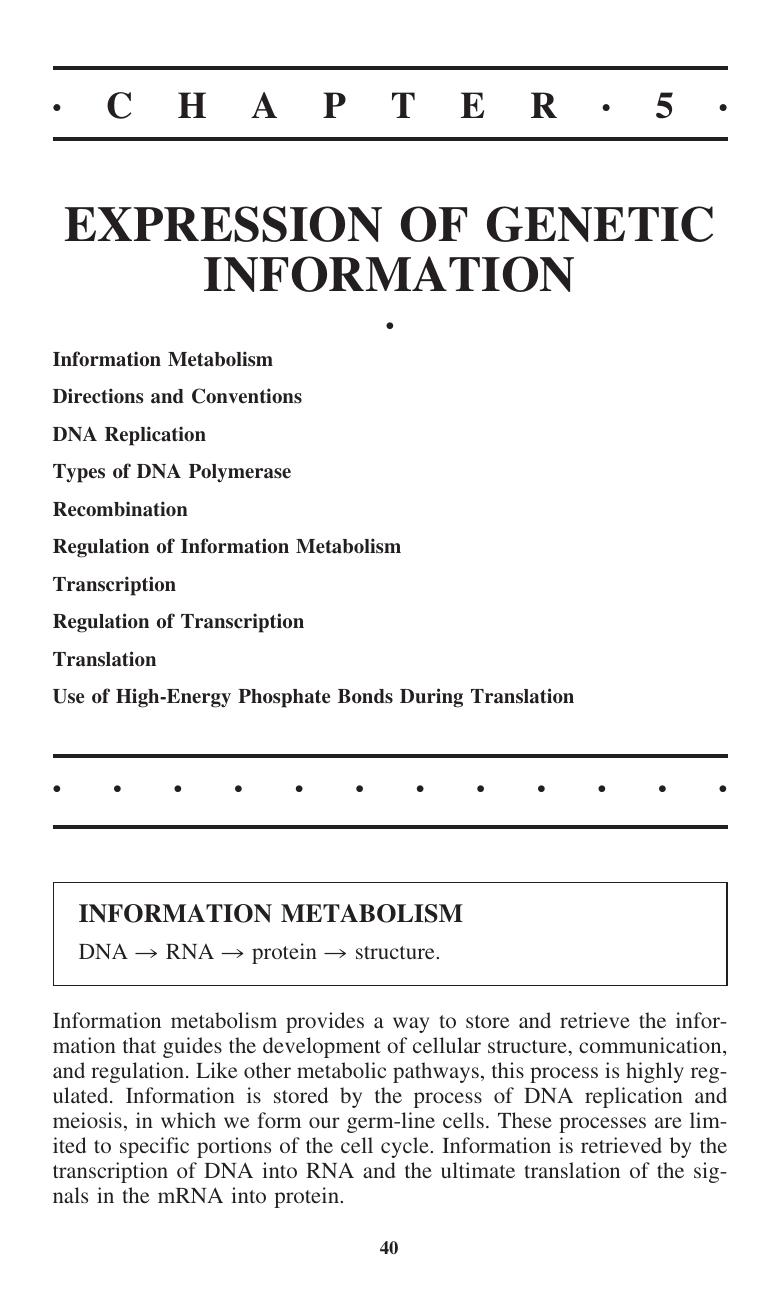 Expression of genetic information by Unknown