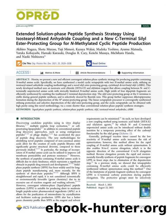 Extended Solution-phase Peptide Synthesis Strategy Using Isostearyl-Mixed Anhydride Coupling and a New C-Terminal Silyl Ester-Protecting Group for N-Methylated Cyclic Peptide Production by unknow
