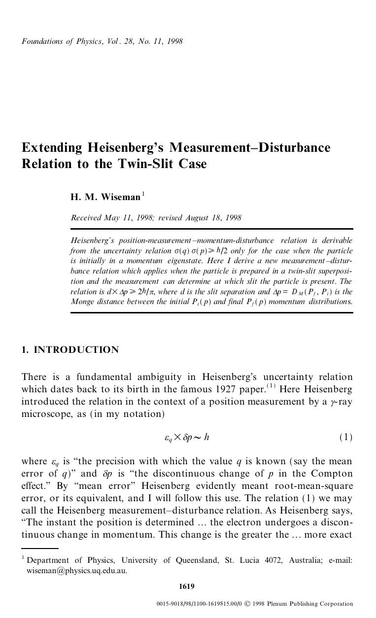 Extending Heisenberg's Measurement-Disturbance Relation to the Twin-Slit Case by Unknown