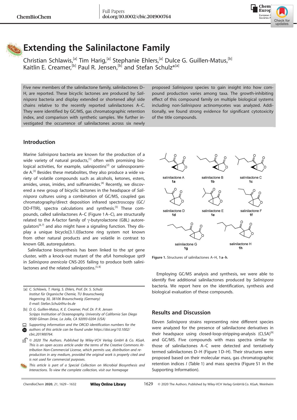 Extending the Salinilactone Family by Unknown