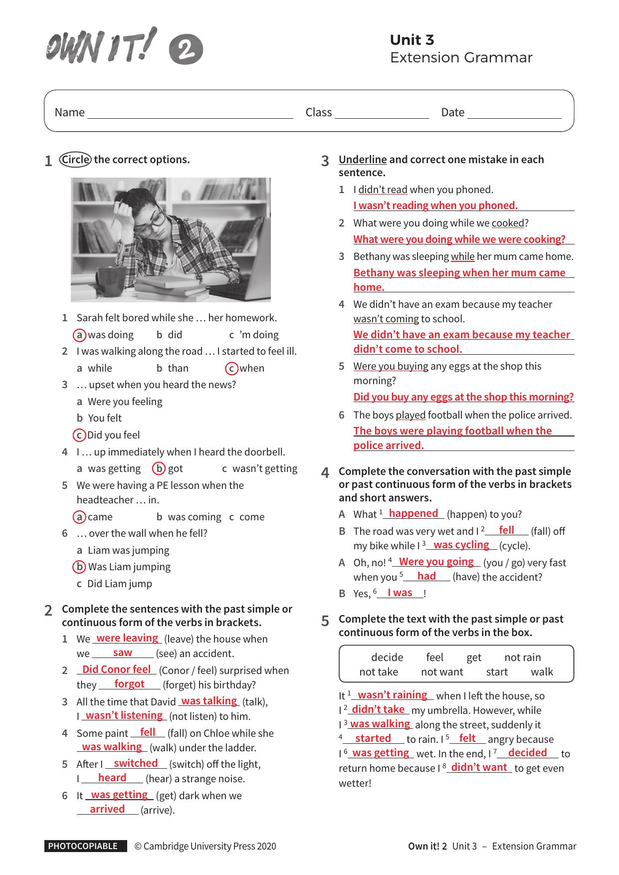 Extension Grammar Unit3 with answers by Unknown