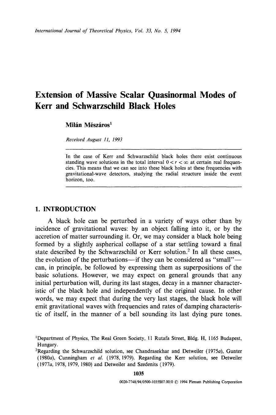 Extension of massive scalar quasinormal modes of Kerr and Schwarzschild black holes by Unknown