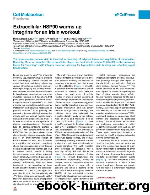 Extracellular HSP90 warms up integrins for an irisin workout by Dimitra Bourboulia & Mark R. Woodford & Mehdi Mollapour