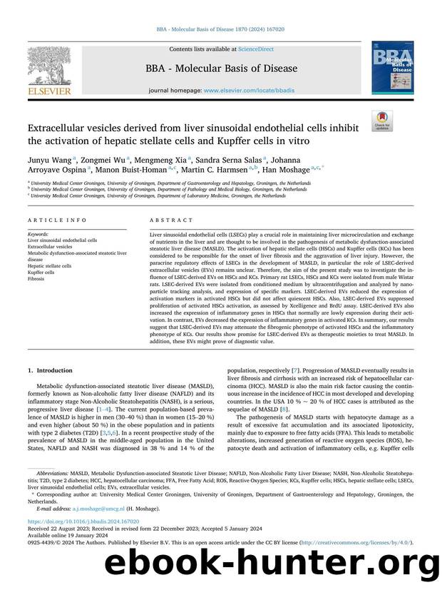 Extracellular vesicles derived from liver sinusoidal endothelial cells inhibit the activation of hepatic stellate cells and Kupffer cells in vitro by unknow
