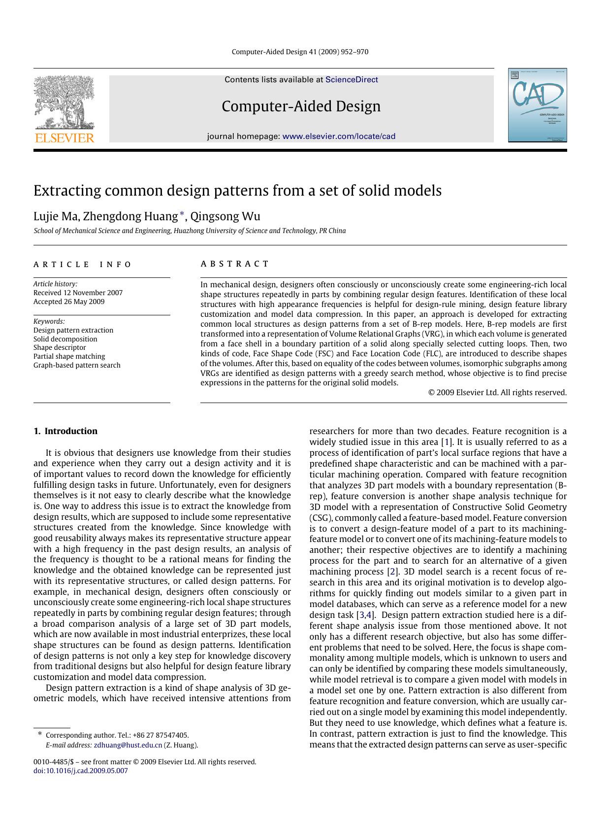 Extracting-common-design-patterns-from-a-set-of-solid-models by Lujie Ma; Zhengdong Huang; Qingsong Wu