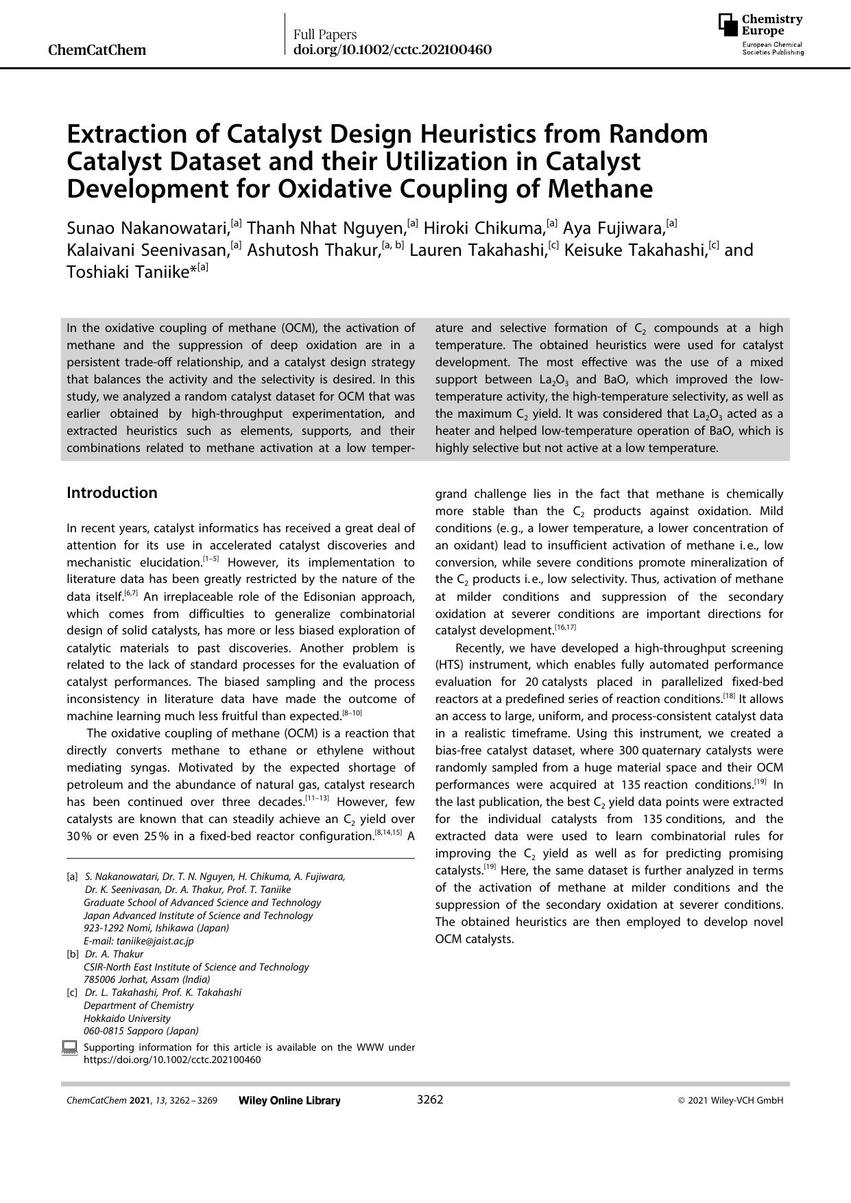 Extraction of Catalyst Design Heuristics from Random Catalyst Dataset and their Utilization in Catalyst Development for Oxidative Coupling of Methane by Unknown